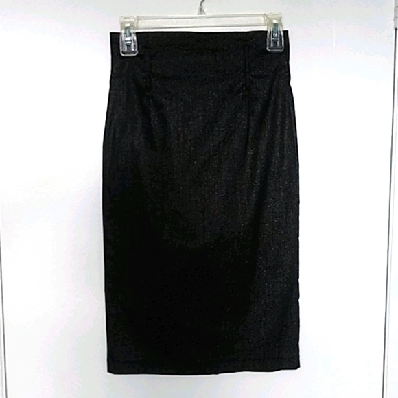 2B Shimmery Black High Waist Pencil Skirt - Picture 1 of 7